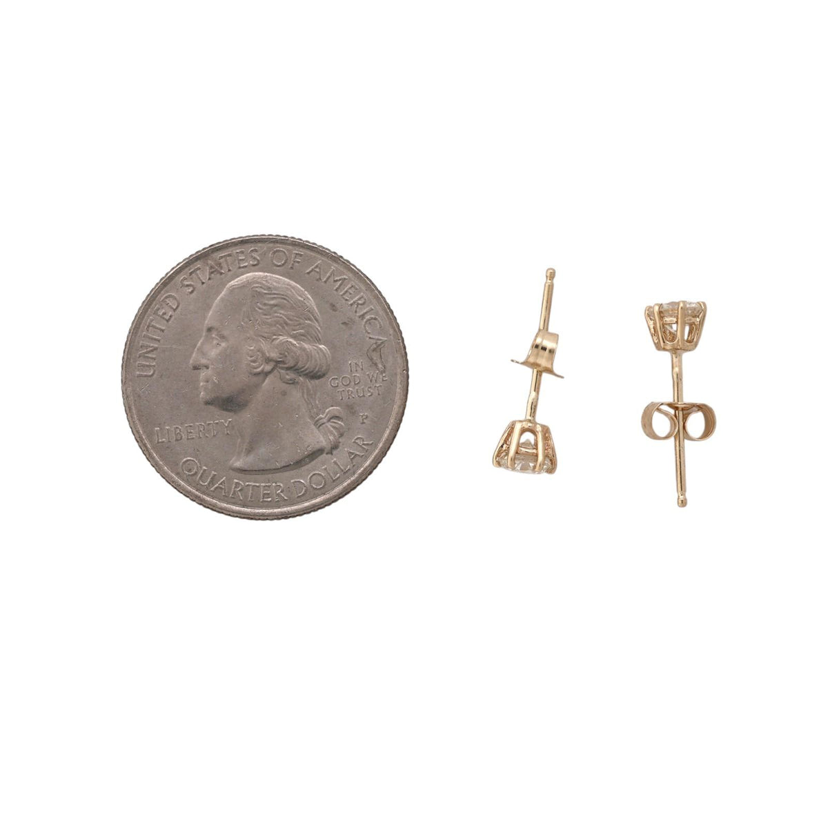 Natural Diamond Stud Earrings 14K Yellow Gold 0.70 CTW 6-Prong 5.4mm