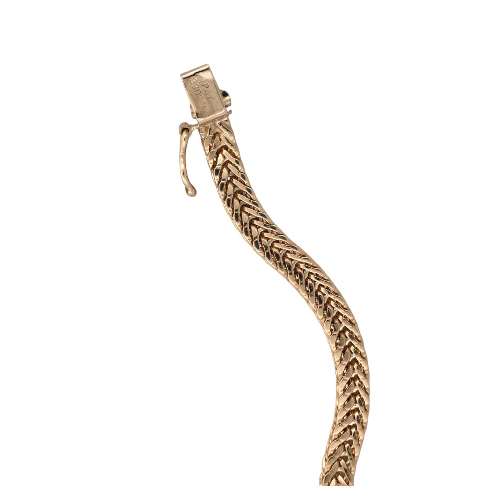 Two Tone Gold 0.75 CTW Diamond Bar Spiga Link Bracelet 7.25"