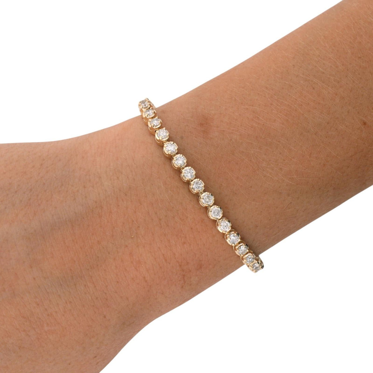 Natural Diamond Tennis Bracelet 14K Yellow Gold 4.00 CTW G-H SI-I1 7"