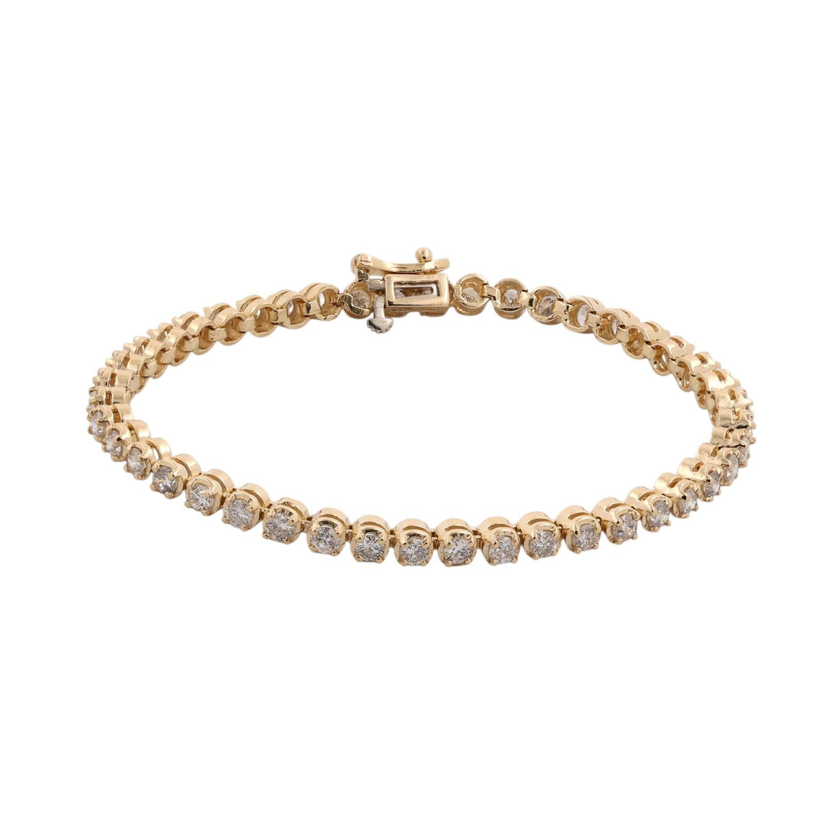 Natural Diamond Tennis Bracelet 14K Yellow Gold 4.00 CTW G-H SI-I1 7"