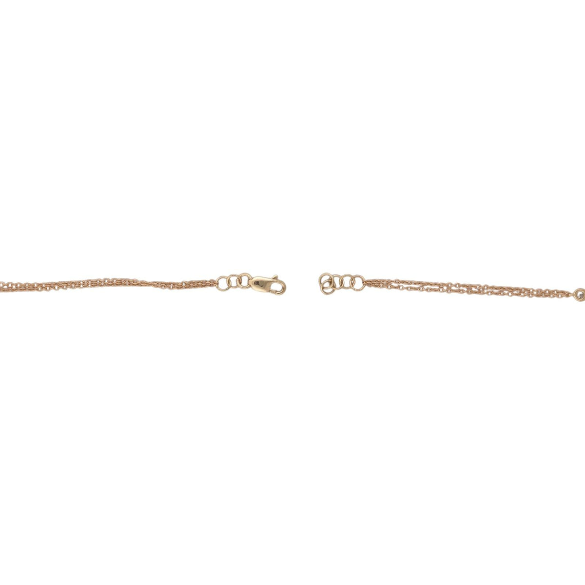 Natural Diamond Layered Station Necklace 14K Two Tone Gold 1.85 CTW 15-20"