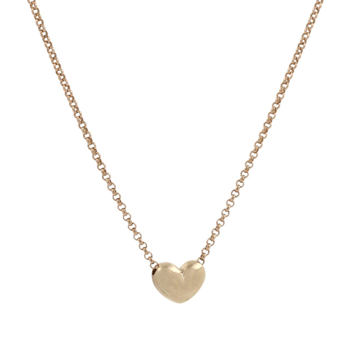 Cluster Diamond Heart Pendant Necklace 14K Yellow Gold 0.22 CTW 17.25" Estate
