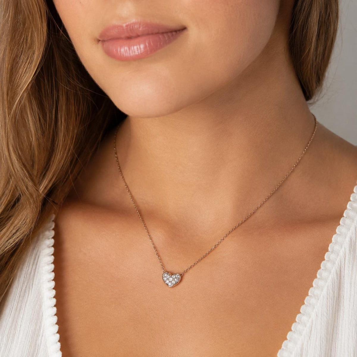 Cluster Diamond Heart Pendant Necklace 14K Yellow Gold 0.22 CTW 17.25" Estate