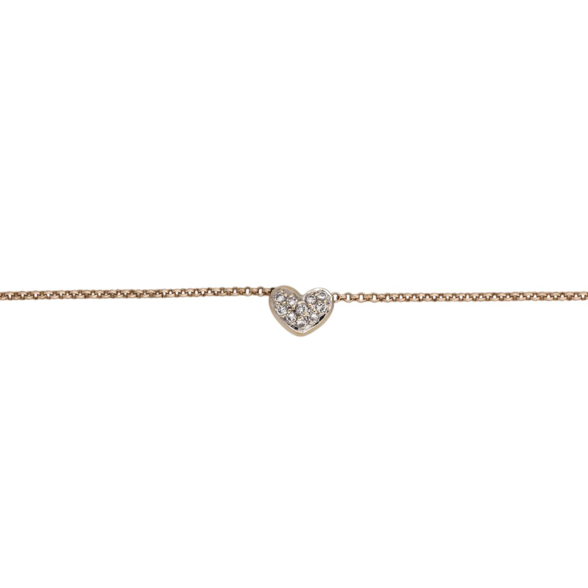 Cluster Diamond Heart Pendant Necklace 14K Yellow Gold 0.22 CTW 17.25" Estate