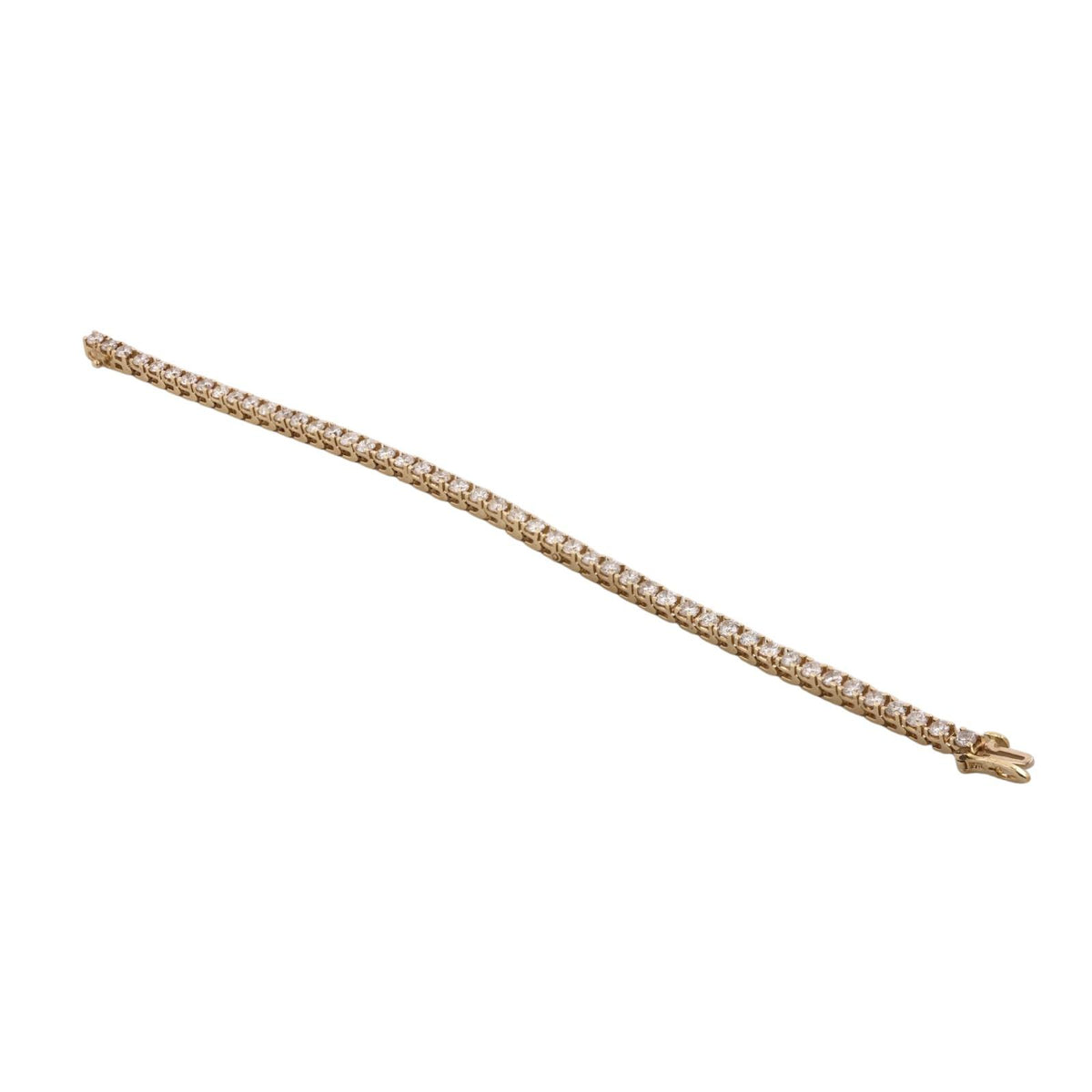 Natural Diamond Tennis Bracelet 14K Yellow Gold 5.00 CTW Round 7.25"
