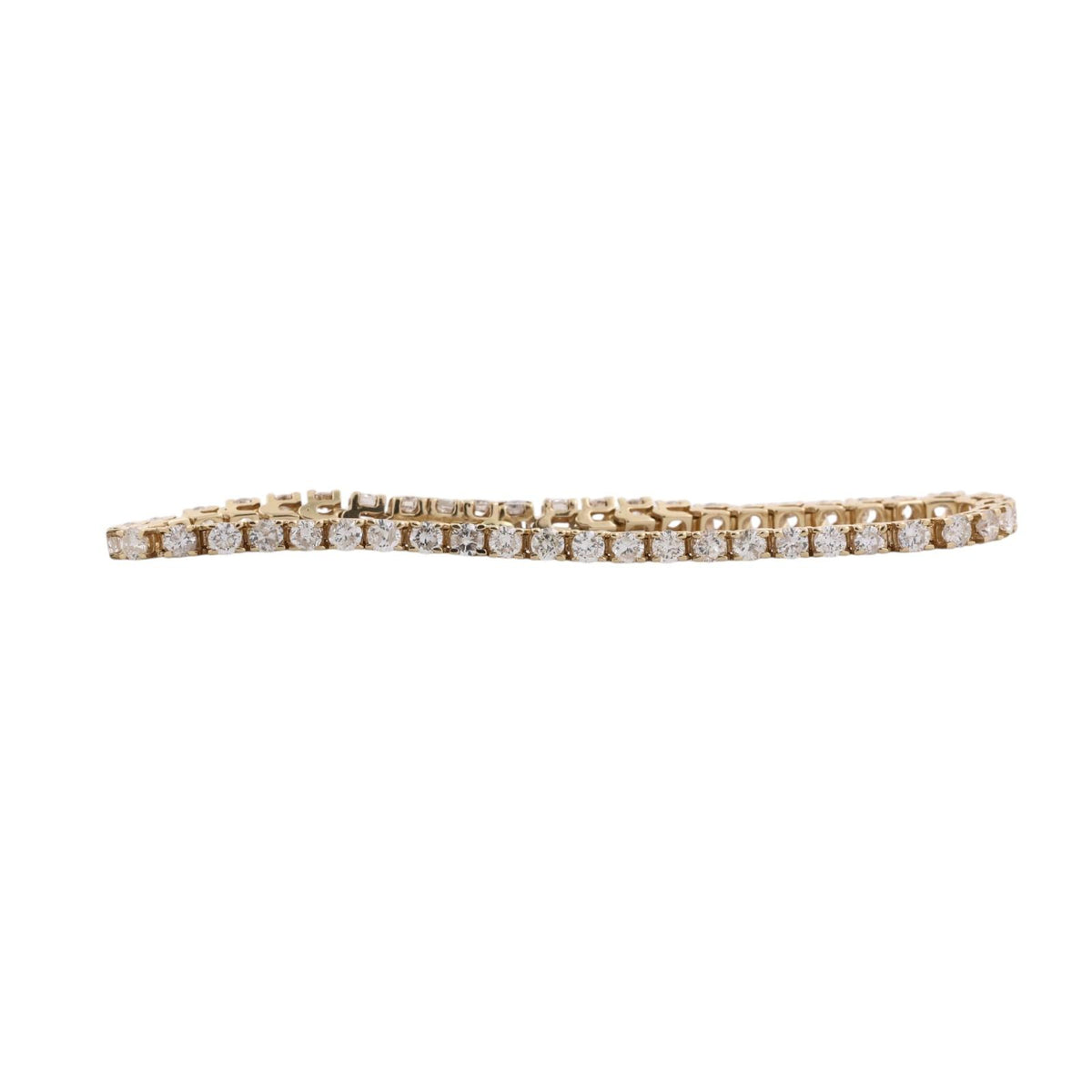 Natural Diamond Tennis Bracelet 14K Yellow Gold 5.00 CTW Round 7.25"