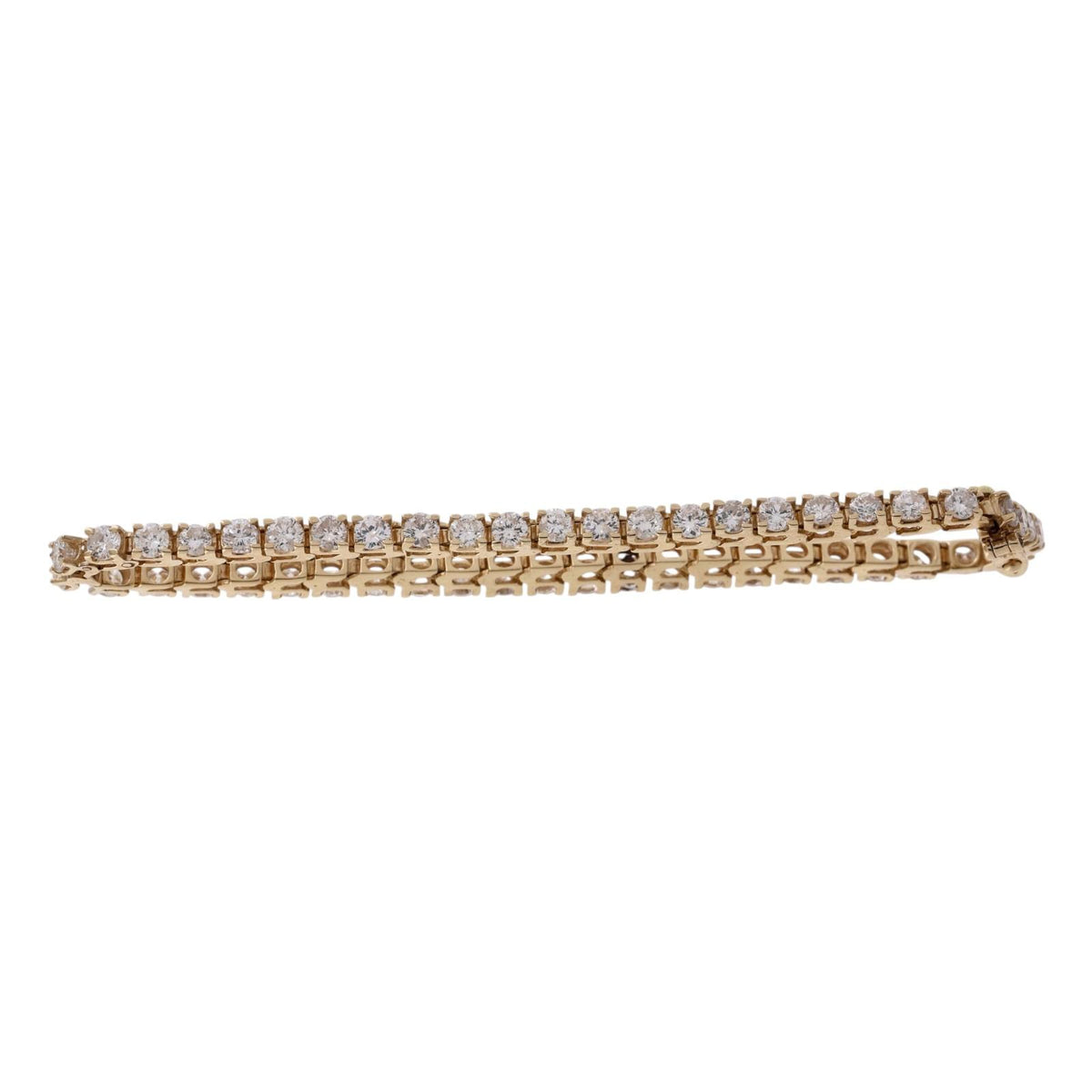 Natural Diamond Tennis Bracelet 14K Yellow Gold 5.00 CTW Round 7.25"