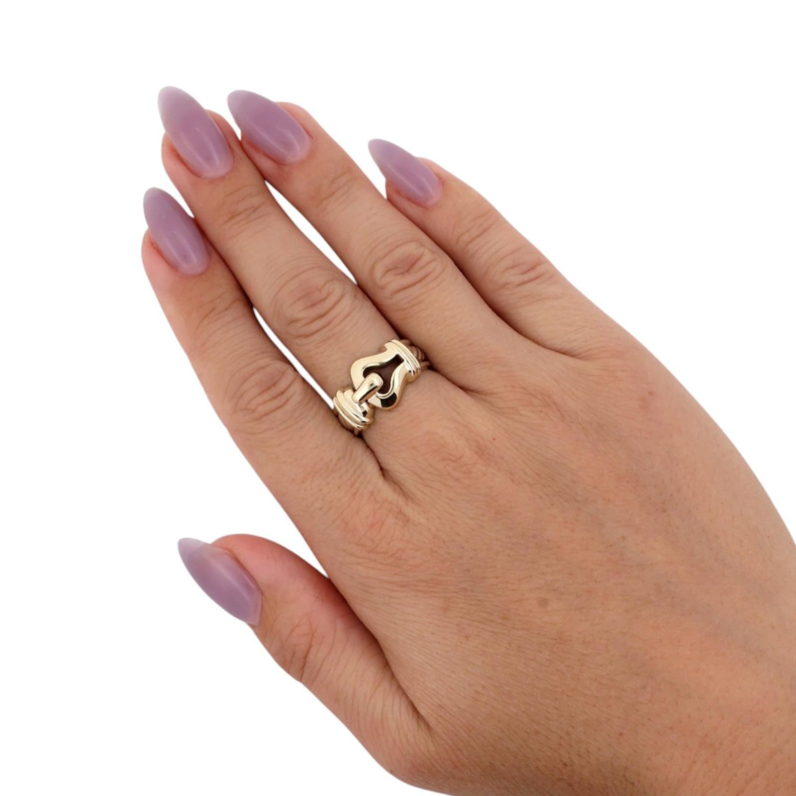 David Yurman Buckle Ring 14K Yellow Gold Sterling Silver Cable Size 7