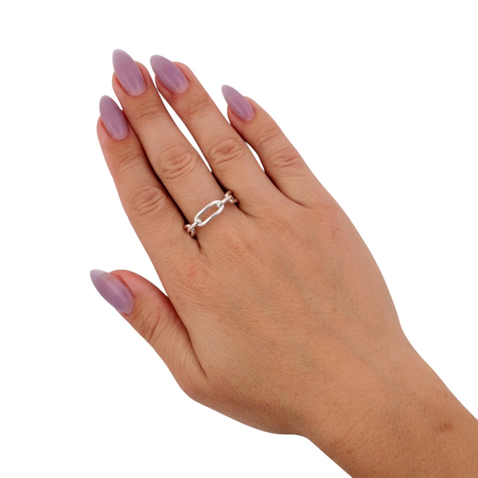 Tiffany & Co. 1837 Padlock Chain Link Ring Sterling Silver 925 Size 9