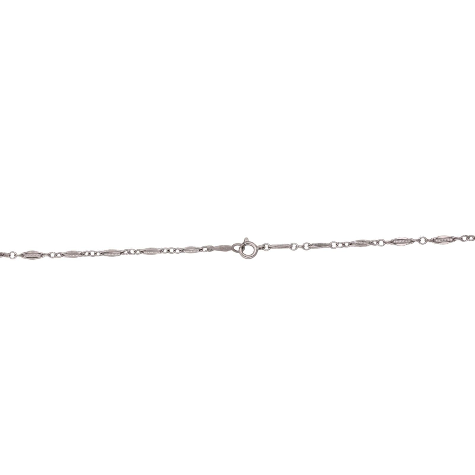 Natural Emerald Pendant Necklace 14K White Gold 0.45 CT 18" Estate
