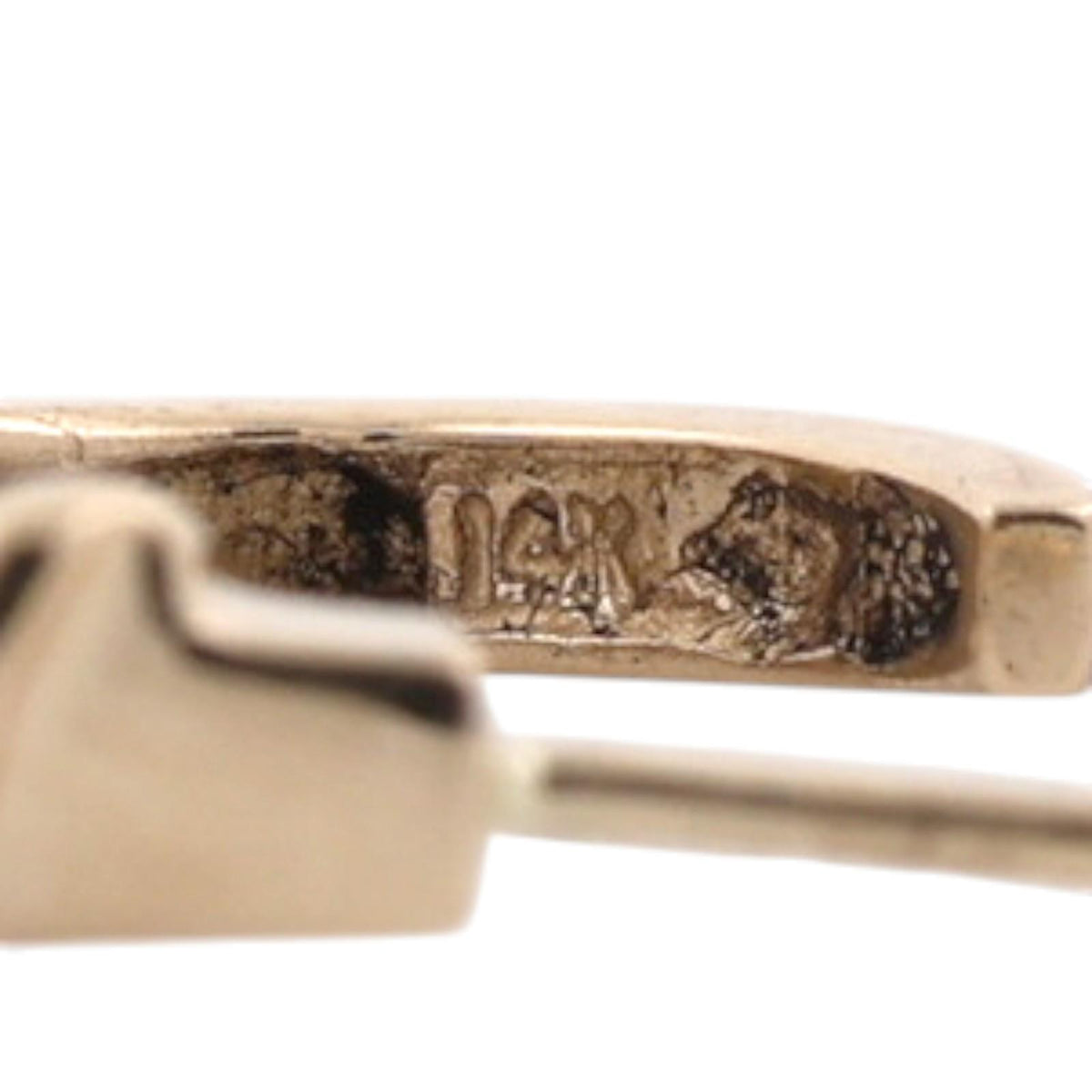 Natural Diamond J Hoop Earrings 14K Two Tone Gold 0.50 CTW Swirl 0.78"
