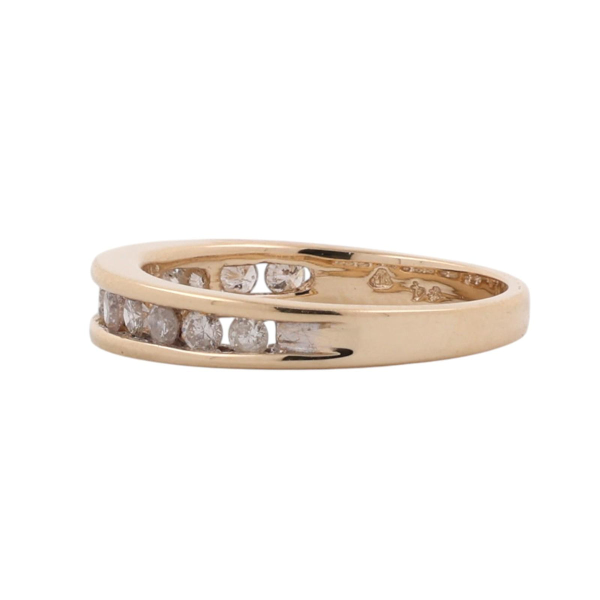14K Yellow Gold 0.60 CTW Natural Diamond Channel Set Wedding Band Ring Size 7