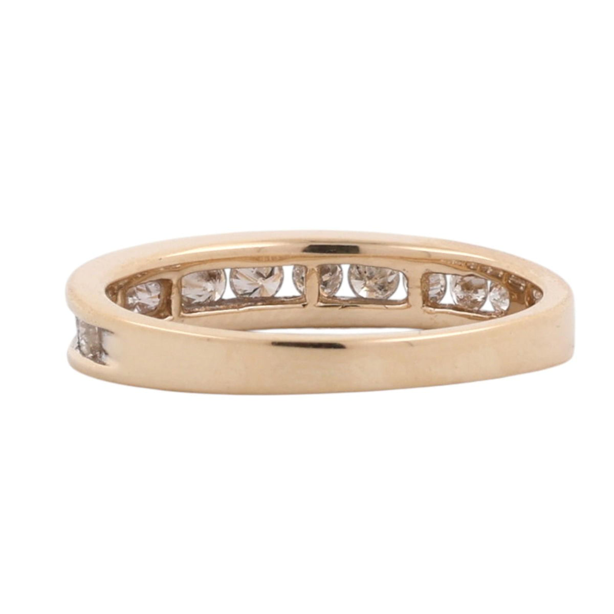 14K Yellow Gold 0.60 CTW Natural Diamond Channel Set Wedding Band Ring Size 7
