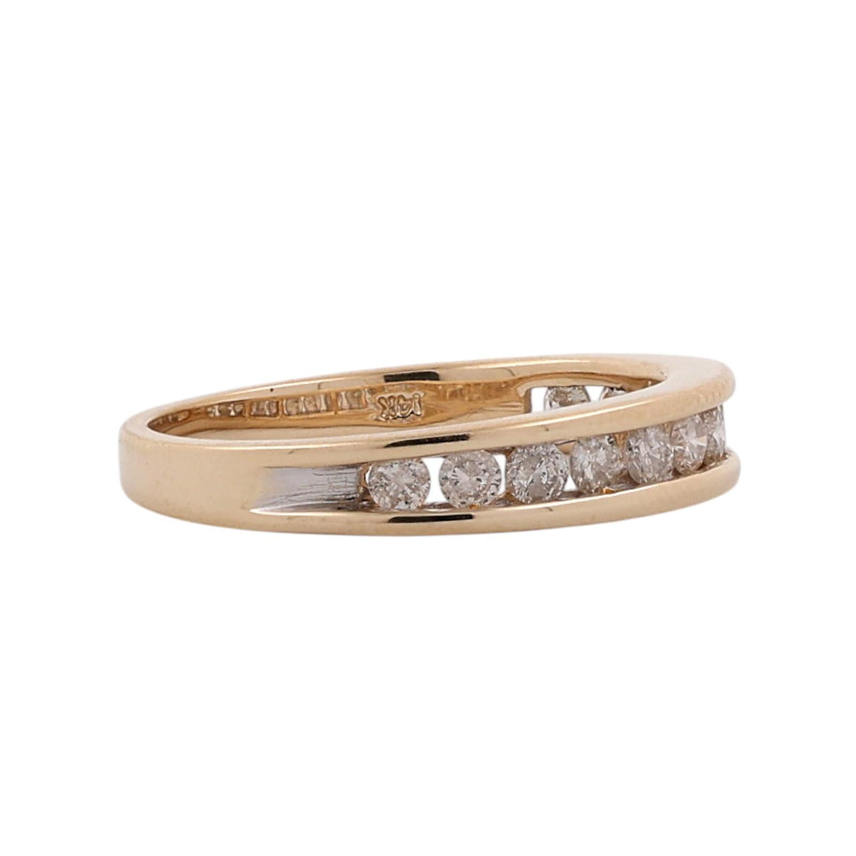 14K Yellow Gold 0.60 CTW Natural Diamond Channel Set Wedding Band Ring Size 7