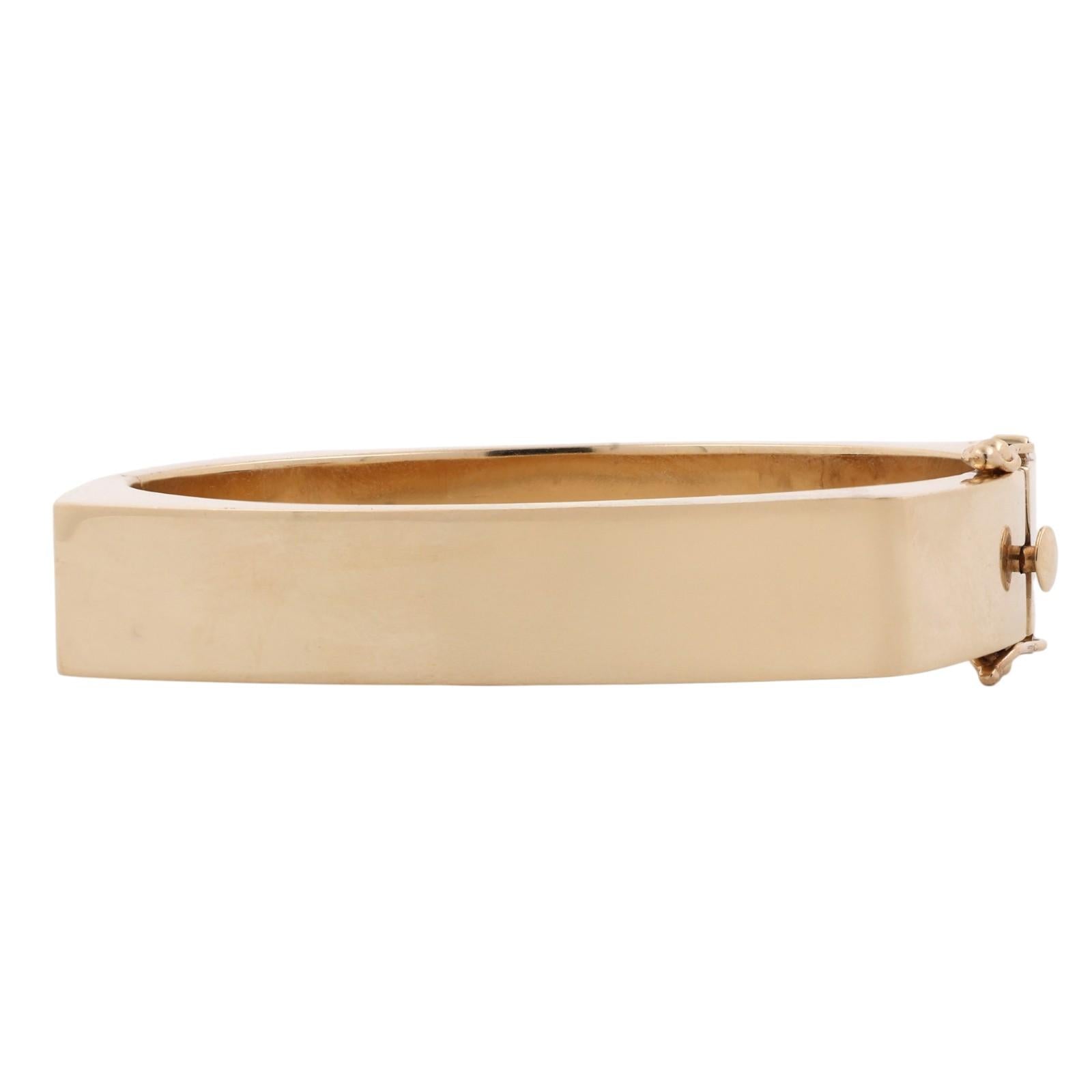 1.50 CTW Natural Diamond 14K Yellow Gold Bezel Set Hinged Bangle Bracelet 25.2g