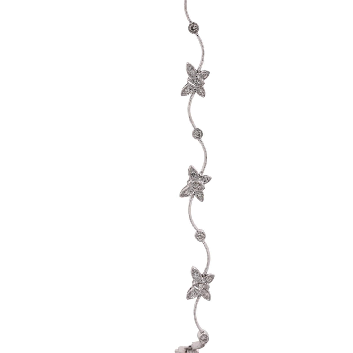 Natural Diamond Butterfly Station Bracelet 14K White Gold 0.40 CTW 6.75"