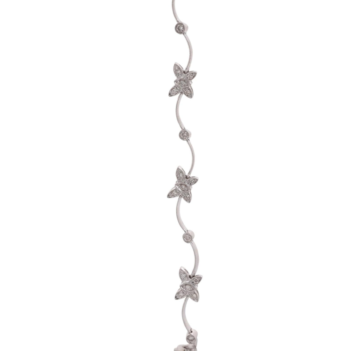 Natural Diamond Butterfly Station Bracelet 14K White Gold 0.40 CTW 6.75"