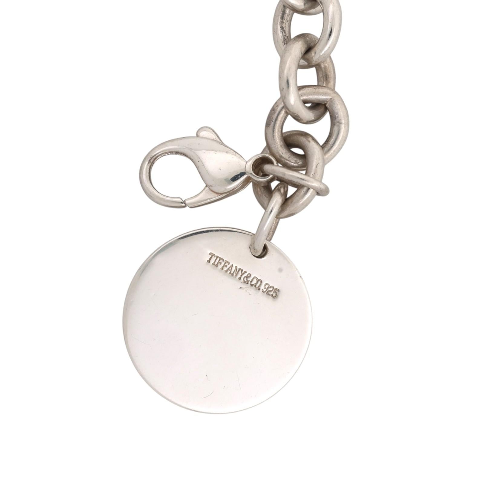 Tiffany & Co. 925 Sterling Silver Round Tag Charm Bracelet 7.5" 37.3g