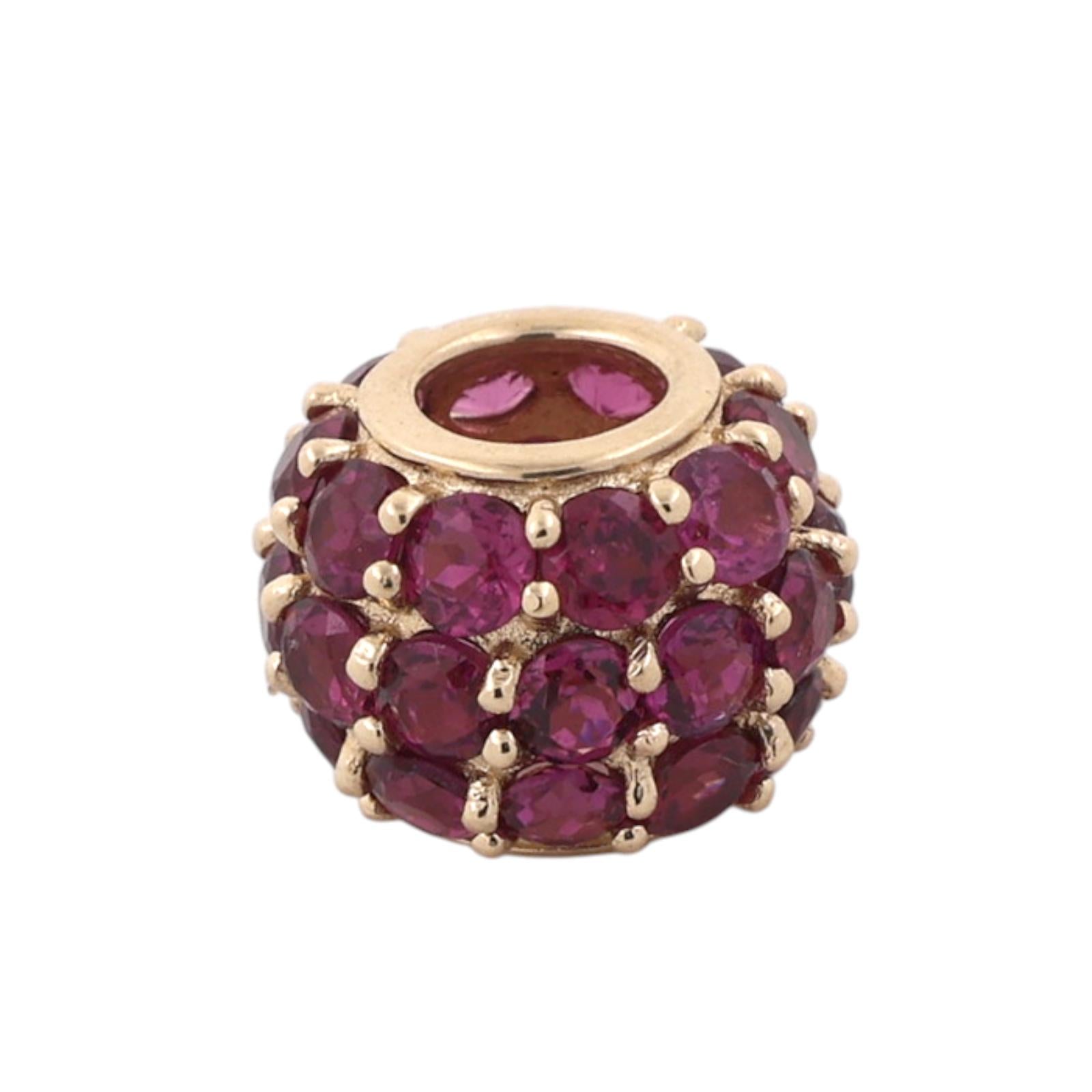 Natural Pink Tourmaline Cluster Slider Pendant Yellow Gold 1.10 CTW Estate
