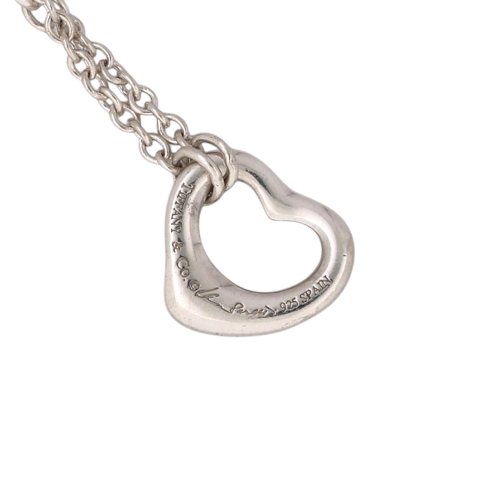 Tiffany & Co. Elsa Peretti Open Heart Sterling Silver 925 Bracelet 7.5"