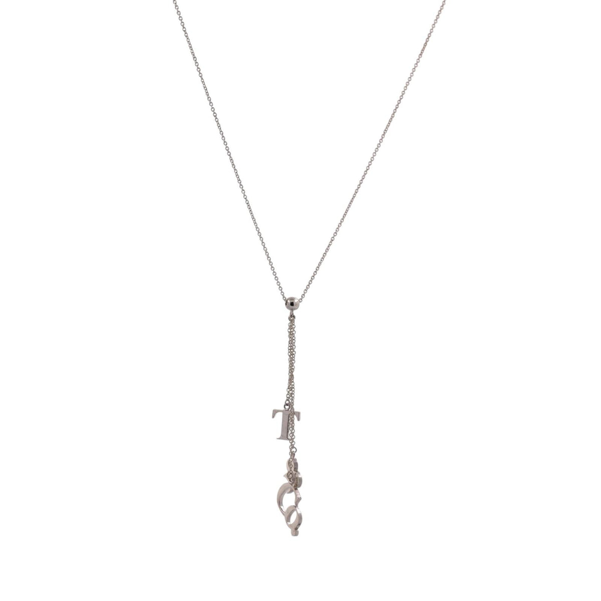 Tiffany & Co. Letter Logo Lavalier Necklace Sterling Silver 925 16" T&CO