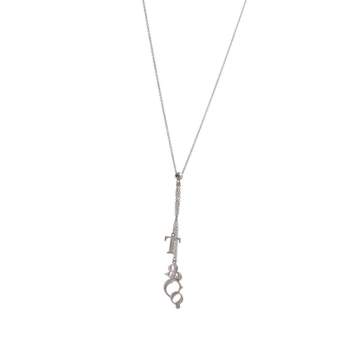 Tiffany & Co. Letter Logo Lavalier Necklace Sterling Silver 925 16" T&CO