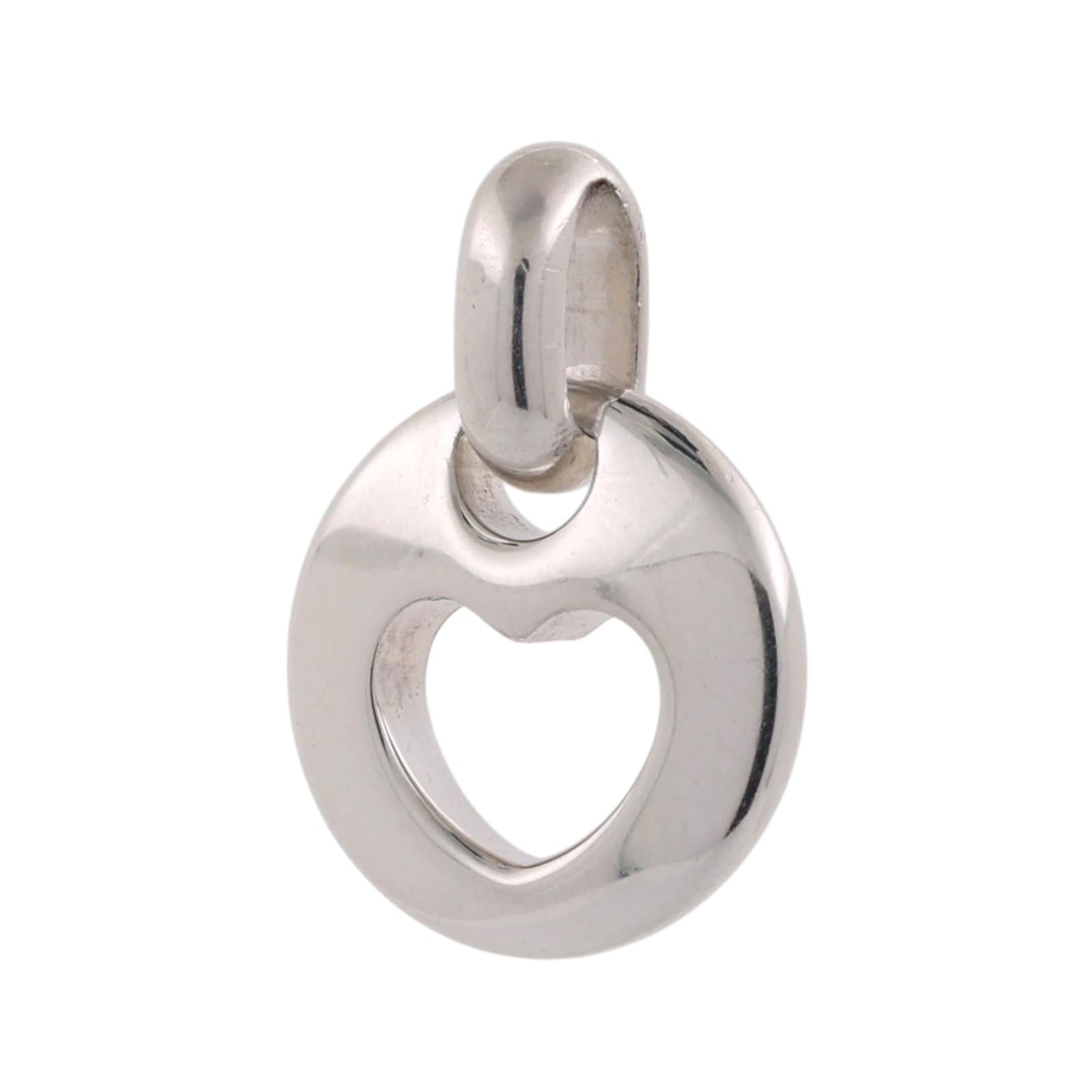 Tiffany & Co. 1999 Sterling Silver 925 Stencil Cut Out Heart Pendant Charm