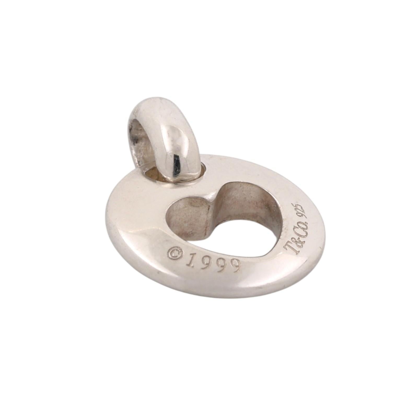 Tiffany & Co. 1999 Sterling Silver 925 Stencil Cut Out Heart Pendant Charm