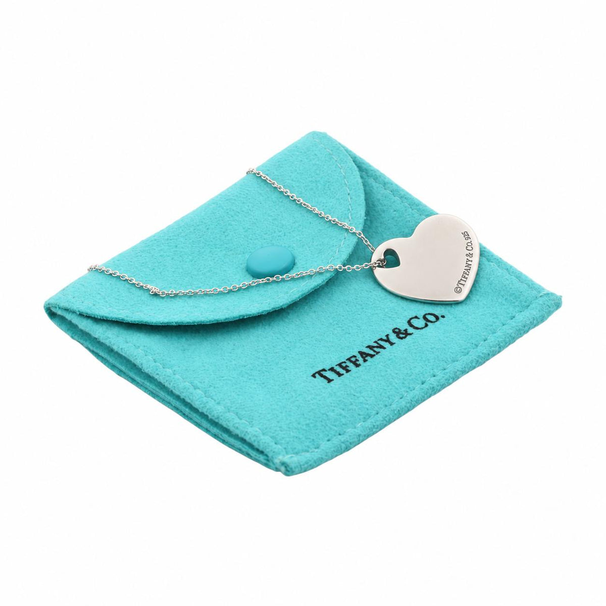 Tiffany & Co. Vintage Cutout Puffed Heart Necklace Sterling Silver 925 17"