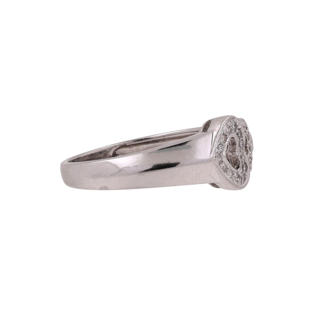 Natural Diamond Double Heart Ring 18K White Gold 0.18 CTW Size 6