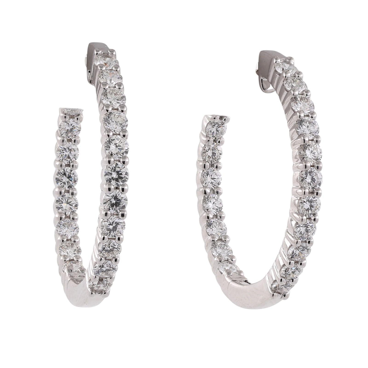 Natural Diamond Inside-Out Hoop Earrings 14K White Gold 2.00 CTW G-H VS-SI