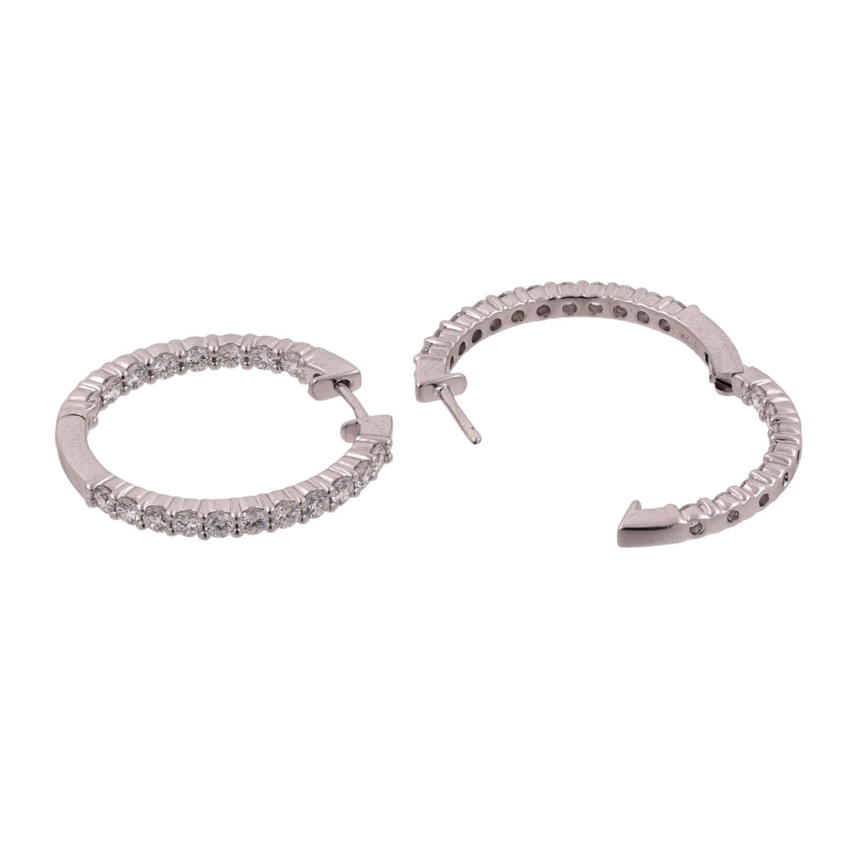 Natural Diamond Inside-Out Hoop Earrings 14K White Gold 2.00 CTW G-H VS-SI