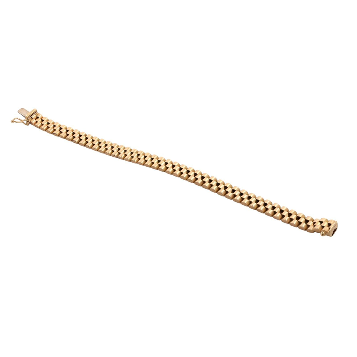 Vintage Italian 18K Yellow Gold Triple Row Link Bracelet 6.75" 20.8g