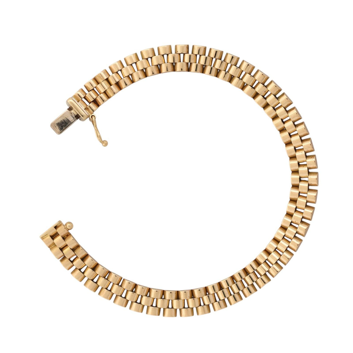 Vintage Italian 18K Yellow Gold Triple Row Link Bracelet 6.75" 20.8g