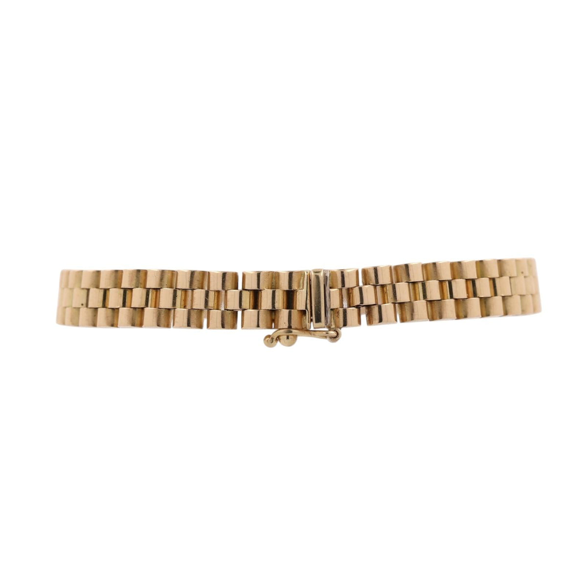 Vintage Italian 18K Yellow Gold Triple Row Link Bracelet 6.75" 20.8g