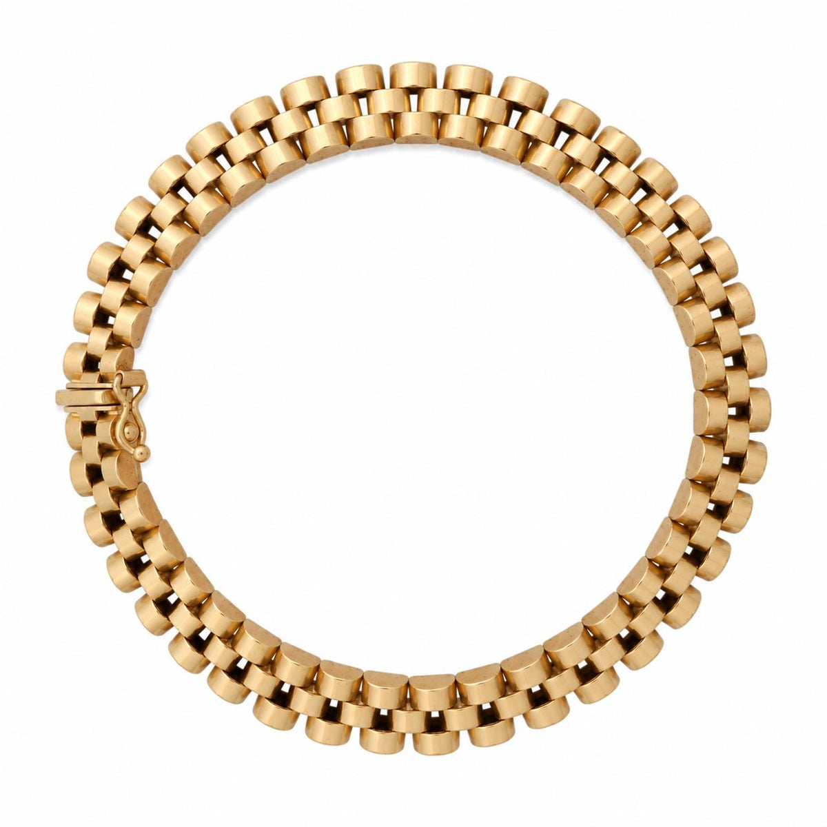 Vintage Italian 18K Yellow Gold Triple Row Link Bracelet 6.75" 20.8g