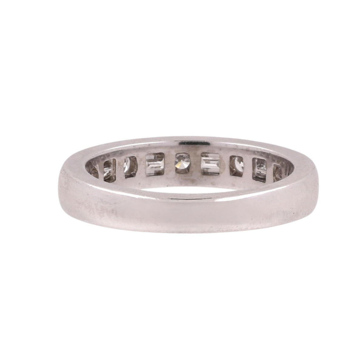 Tiffany & Co. Diamond Half Eternity Band Platinum 0.66 CTW Round Baguette Sz 4.5