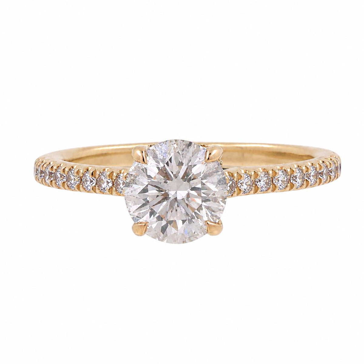 IGI 1.38CTW Lab Grown Diamond Engagement Ring 14K Yellow Gold E VS1 Size 6.5