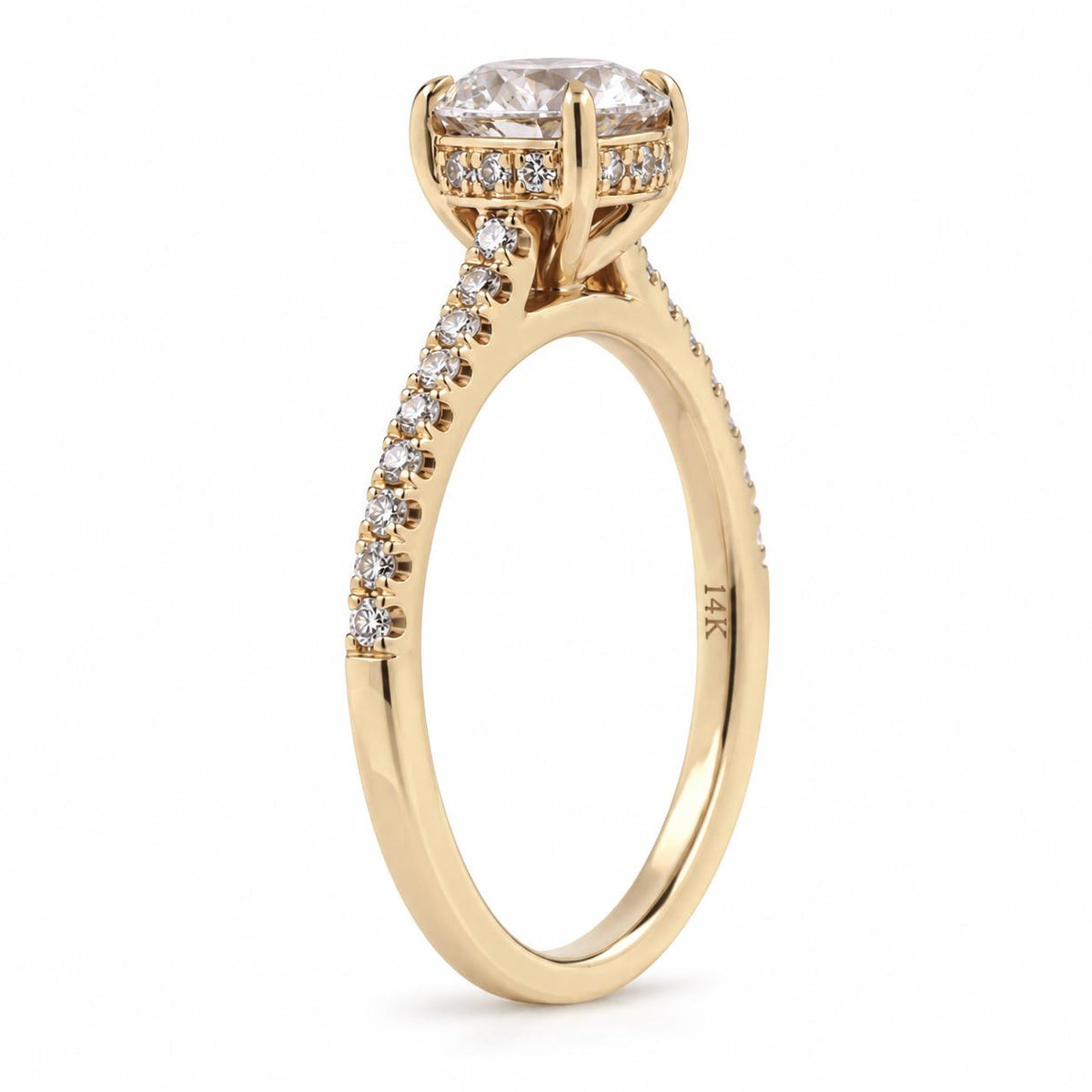 IGI 1.38CTW Lab Grown Diamond Engagement Ring 14K Yellow Gold E VS1 Size 6.5