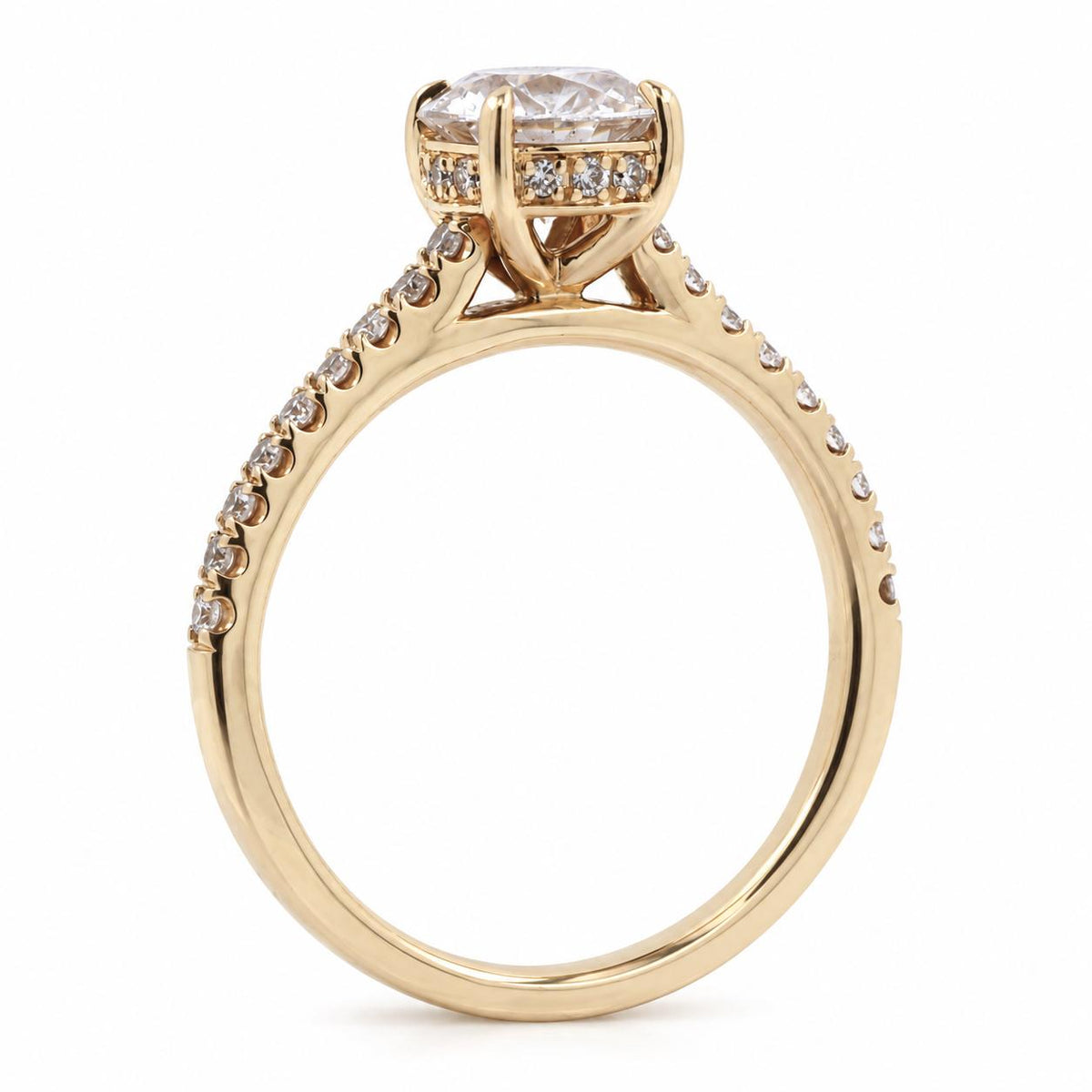 IGI 1.38CTW Lab Grown Diamond Engagement Ring 14K Yellow Gold E VS1 Size 6.5