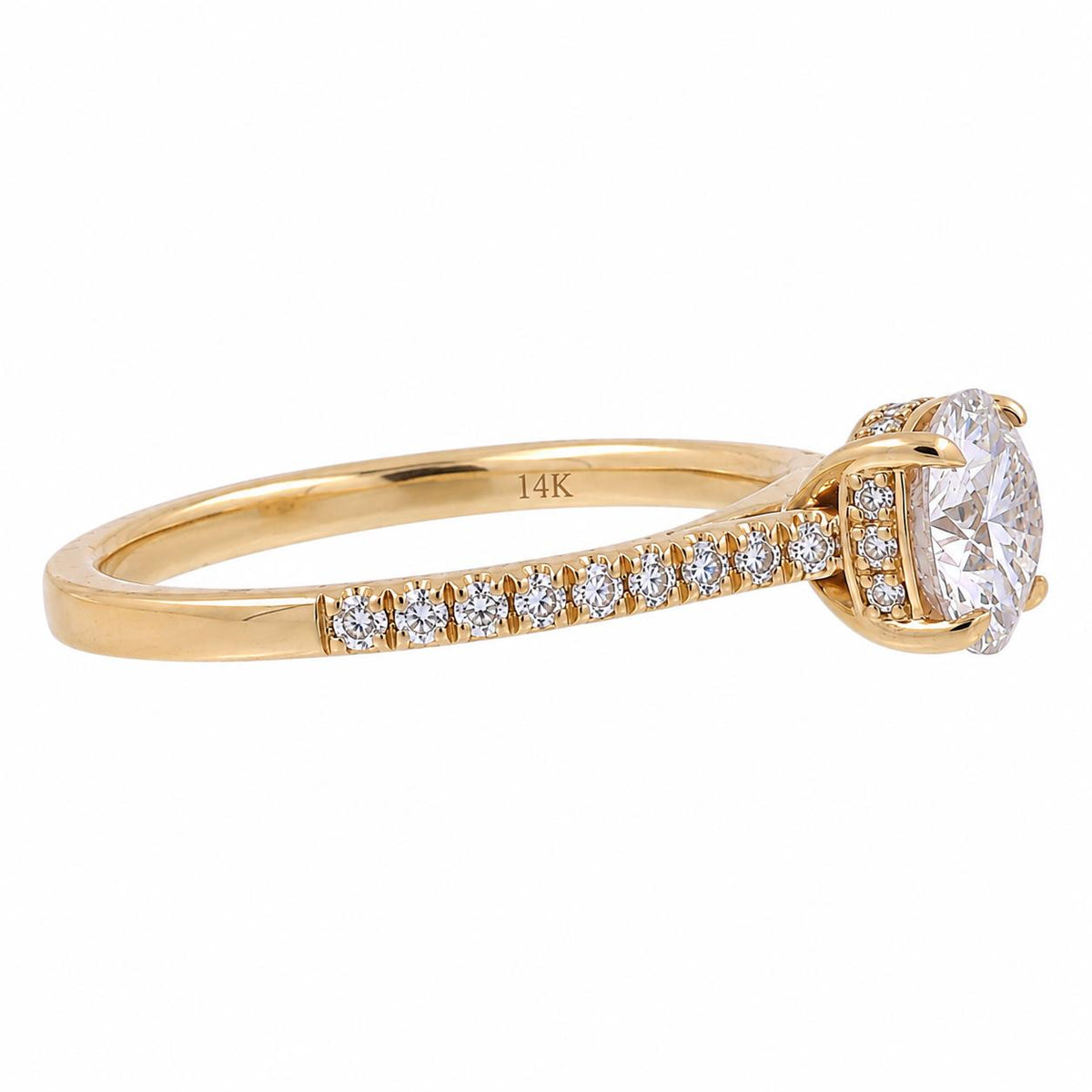 IGI 1.38CTW Lab Grown Diamond Engagement Ring 14K Yellow Gold E VS1 Size 6.5