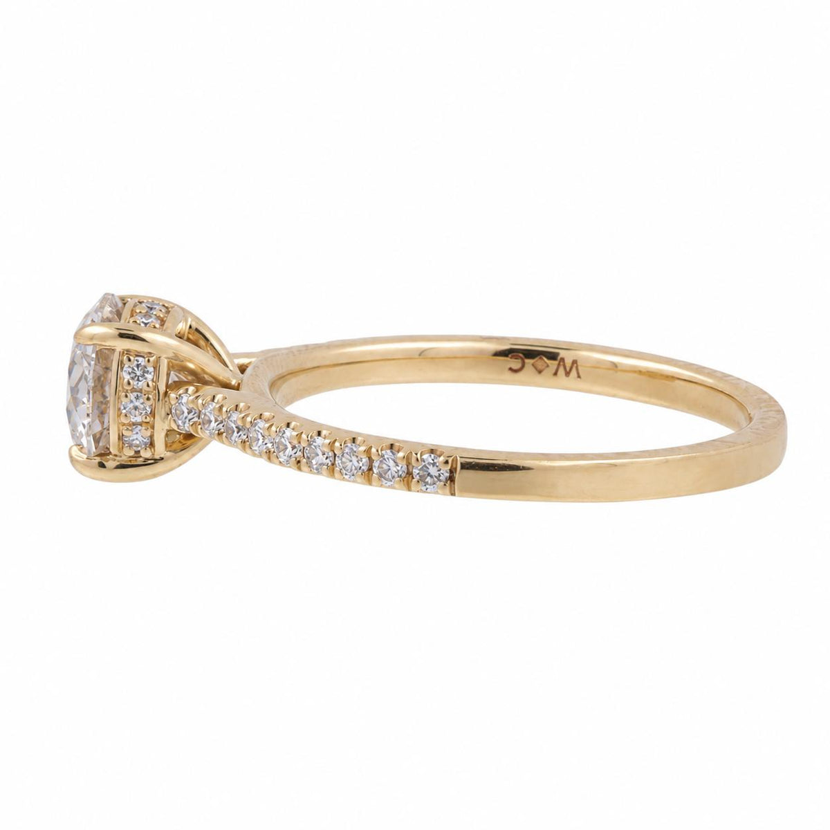 IGI 1.38CTW Lab Grown Diamond Engagement Ring 14K Yellow Gold E VS1 Size 6.5
