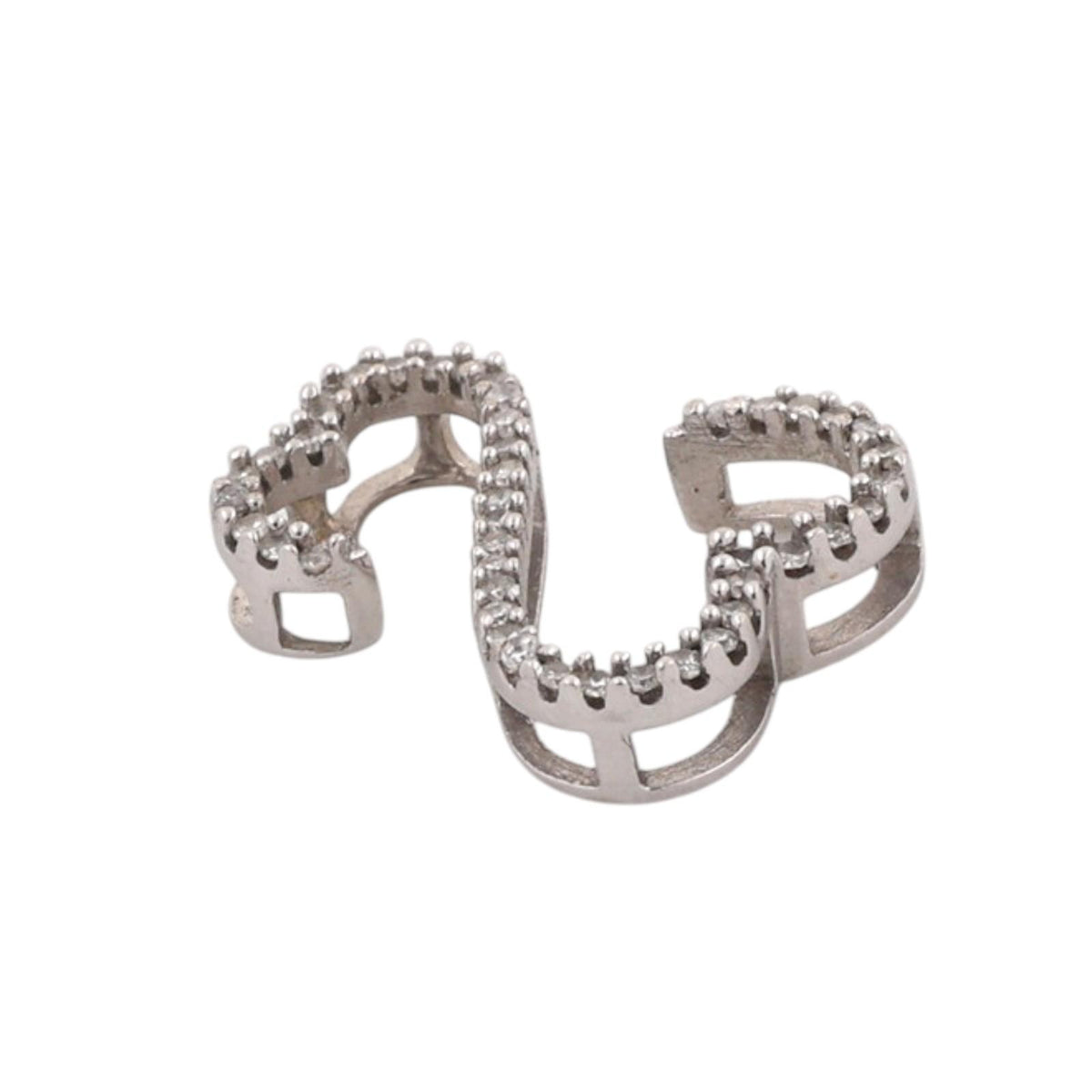 Natural Diamond Double Heart Pendant 14K White Gold 0.20 CTW 0.55" Estate