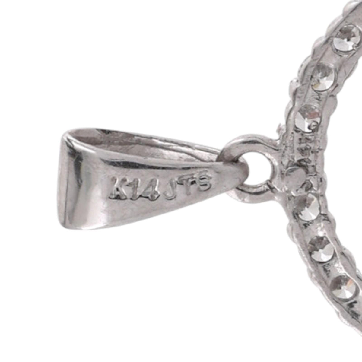 Natural Diamond Circle Pendant 14K White Gold 0.30 CTW Round G-H SI 0.90"