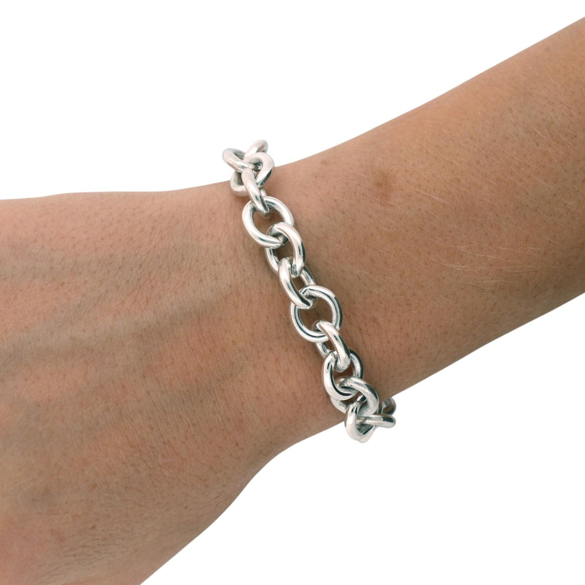 Tiffany & Co. 925 Heart Tag Bracelet Sterling Silver 7.5"