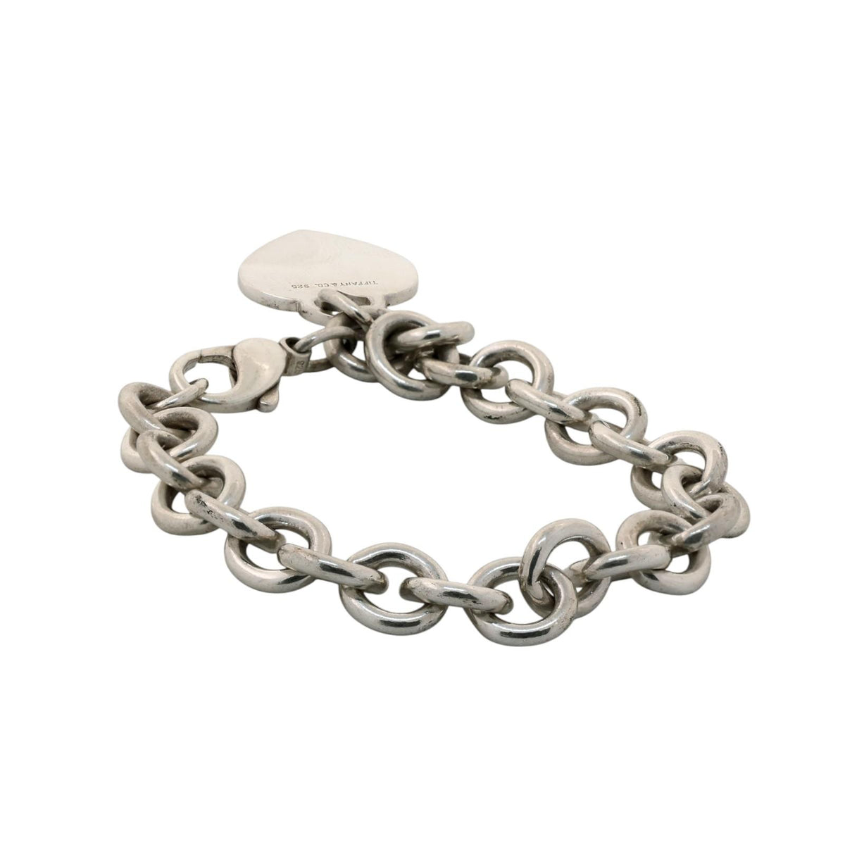 Tiffany & Co. 925 Heart Tag Bracelet Sterling Silver 7.5"