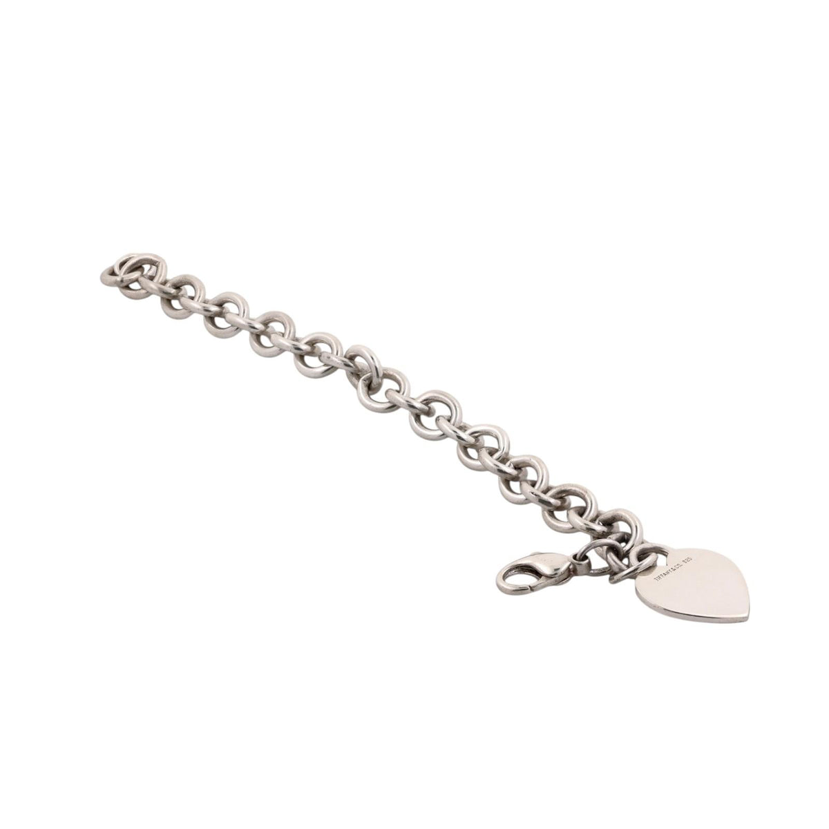 Tiffany & Co. 925 Heart Tag Bracelet Sterling Silver 7.5"