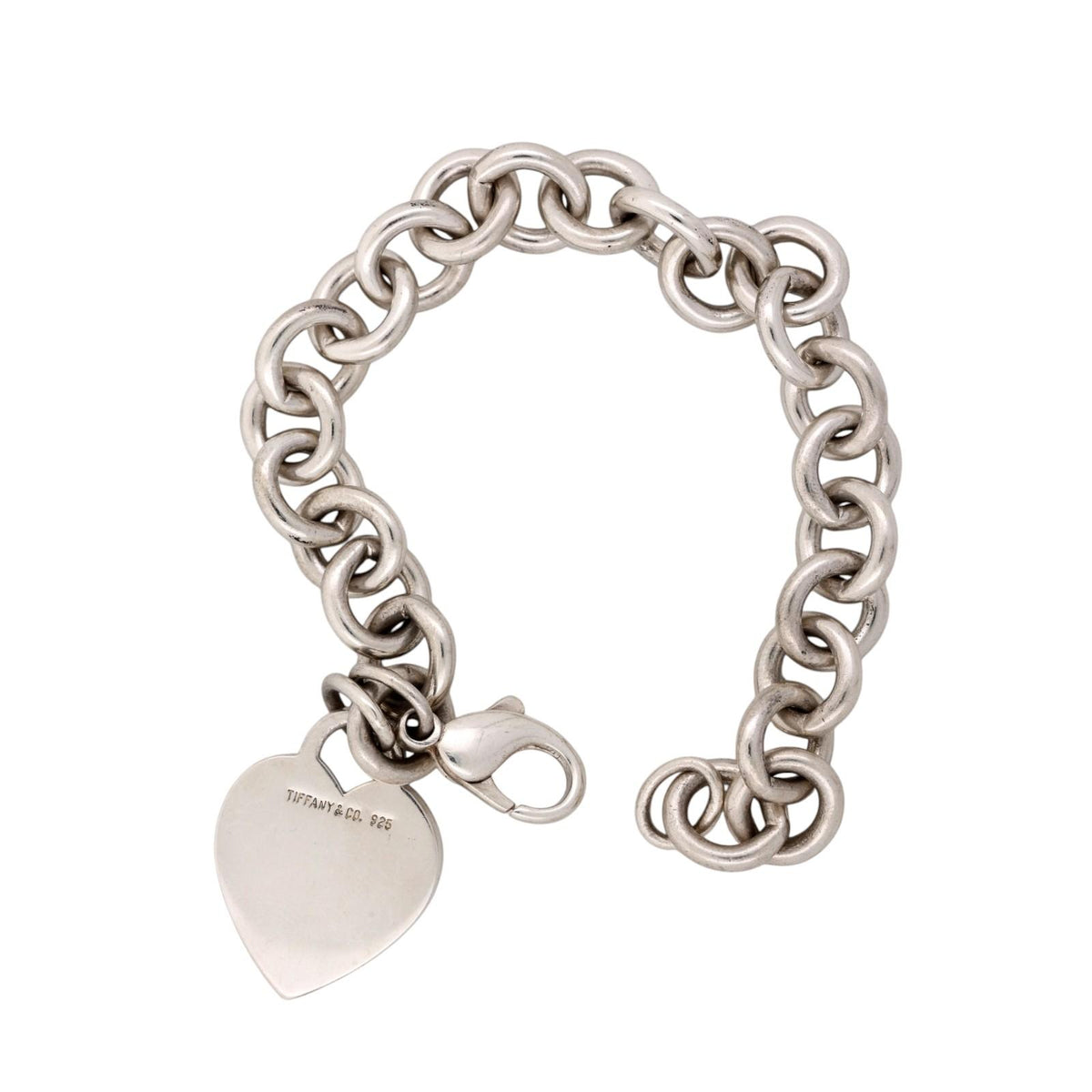 Tiffany & Co. 925 Heart Tag Bracelet Sterling Silver 7.5"