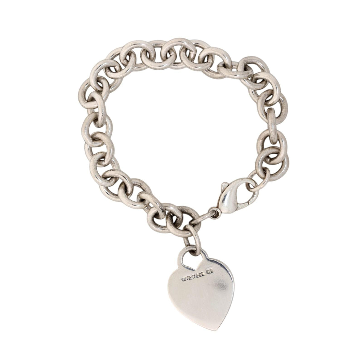 Tiffany & Co. 925 Heart Tag Bracelet Sterling Silver 7.5"