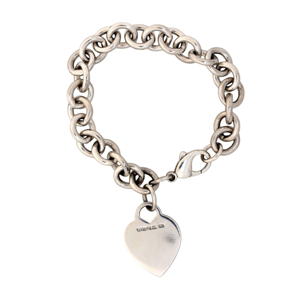 Tiffany & Co. 925 Heart Tag Bracelet Sterling Silver 7.5"